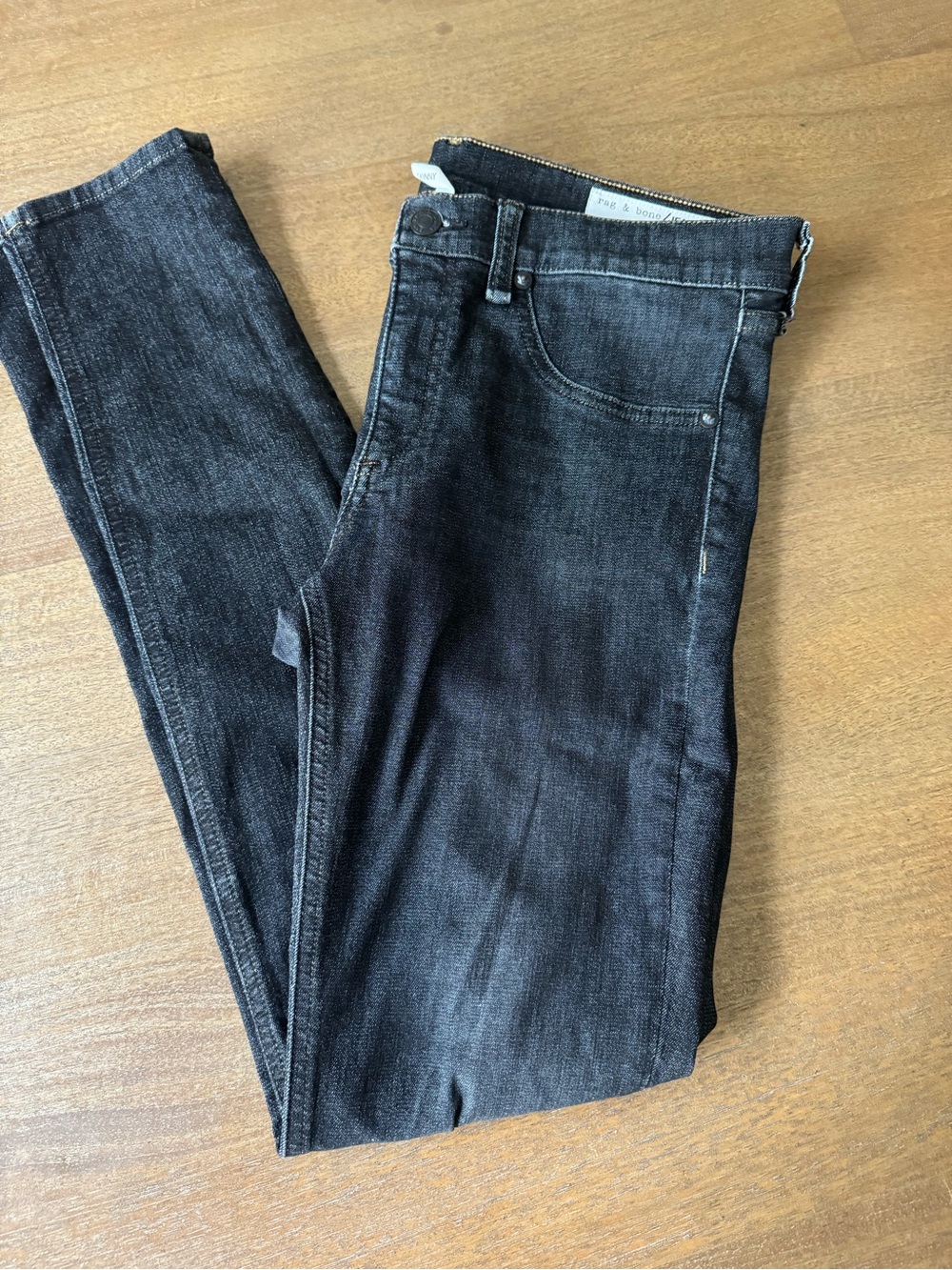 rag & bone Women’s Mid Rise Skinny Jeans - Black Wash